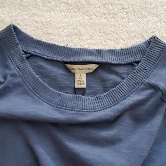 New Calvin Klein Jeans Distressed Sweatshirt - Picture 5 of 7